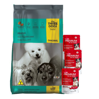 Imagen de Alimento THREE DOGS Perro Original Adulto Raza Pequeña 15 kg + Regalo