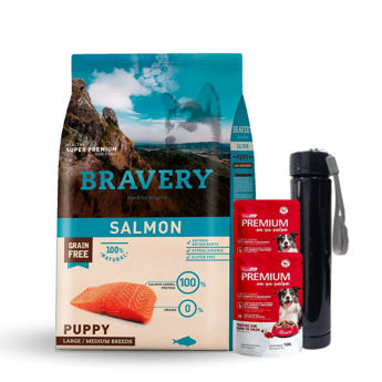 Imagen de Alimento BRAVERY Perro Cachorro Raza Mediana y Grande Salmón 4 Kg + Regalo