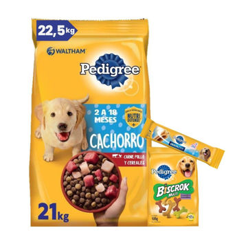 Imagen de Alimento PEDIGREE Perro Cachorro Carne, Pollo y Cereales 21 + 1,5 kg + Regalo