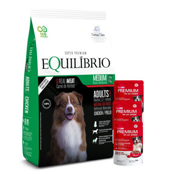 Imagen de Alimento EQUILIBRIO Perro Adulto Raza Mediana 15 kg + 3 kg + Regalo