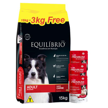 Imagen de Alimento EQUILIBRIO Perro Adulto Sabor Carne Todas las Razas 15 + 3 kg + Regalo