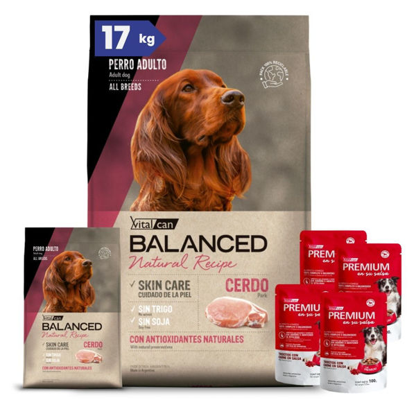 Imagen de Alimento VITALCAN Perro BALANCED Adulto Cerdo 15 + 2 kg + Regalo