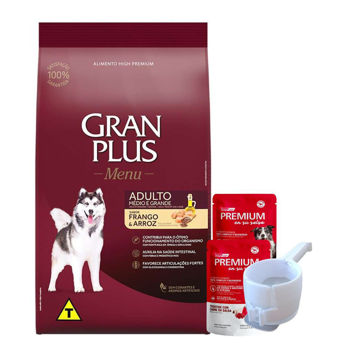 Imagen de Alimento GRANPLUS Perro Adulto Sabor Pollo y Arroz Raza Mediana y Grande 20 kg + Regalo