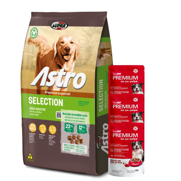 Imagen de Alimento ASTRO Perro Adulto Selection 14 kg + 3 kg + Regalo