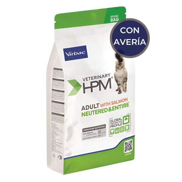 Imagen de Alimento VIRBAC HPM Gato Adulto Castrado Preventive Entire Salmon 7 kg / Con Avería