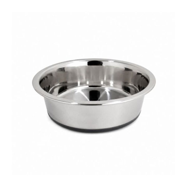 Imagen de Comedero Para Perro Bowl Acero y Goma 18 cm