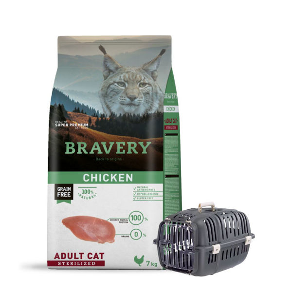 Imagen de Alimento BRAVERY Gato Adulto Castrado Sabor Pollo 7 kg + Regalo