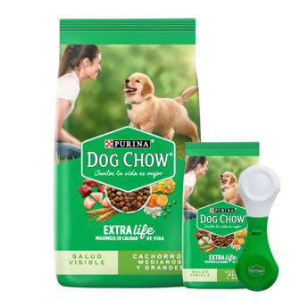 Imagen de Alimento DOG CHOW Perro Cachorro Raza Mediana y Grande 21 + 3 Kg + Regalo