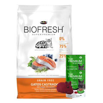 Imagen de Alimento BIOFRESH Gato Castrado Salmón 7,5 kg + Regalo