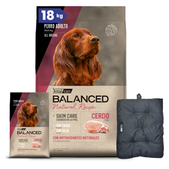 Imagen de Alimento VITALCAN Perro BALANCED Adulto Cerdo y Arroz 15 kg + Regalo